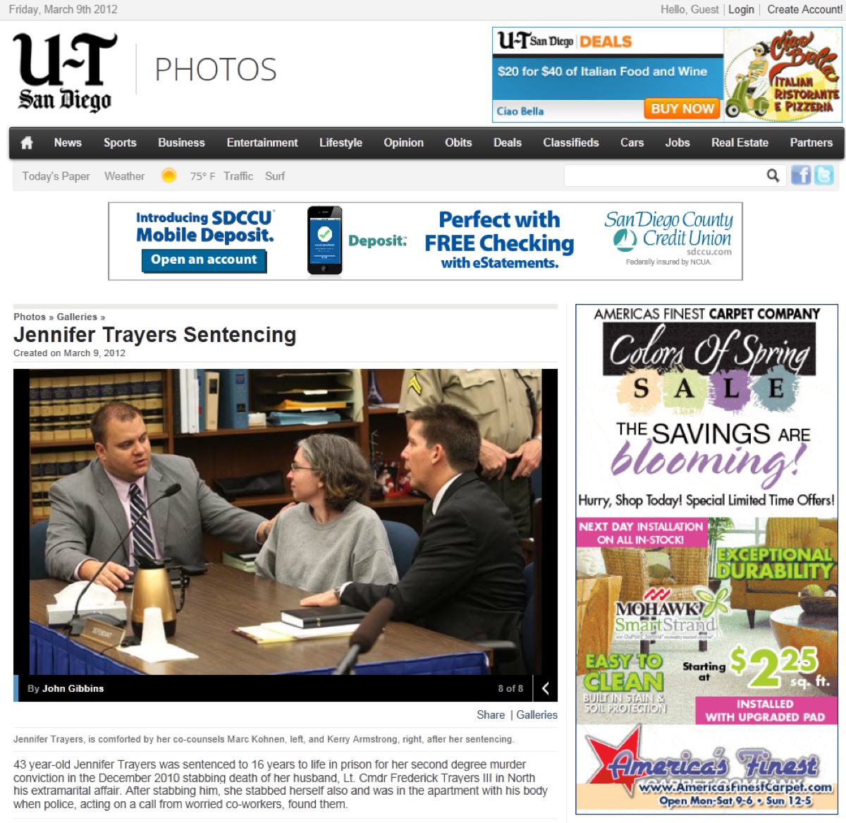 San Diego Union-Tribune: Trayers sentencing photo