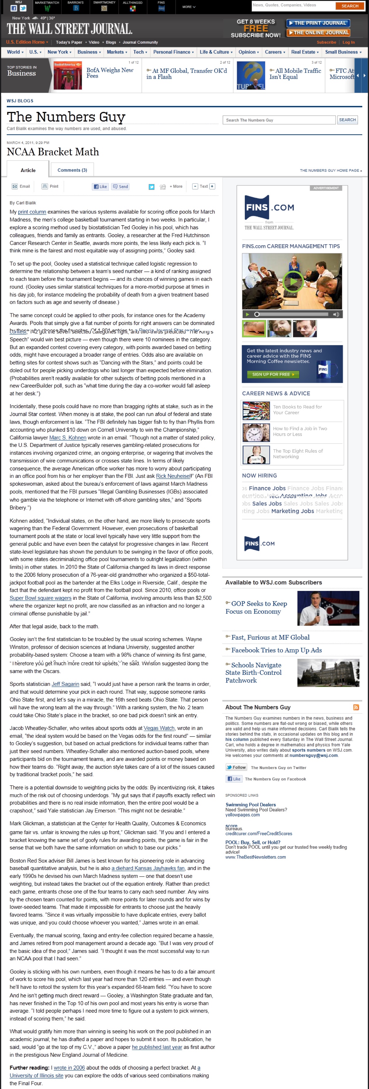 Wall Street Journal: Marc Kohnen quoted in the Wall Street Journal