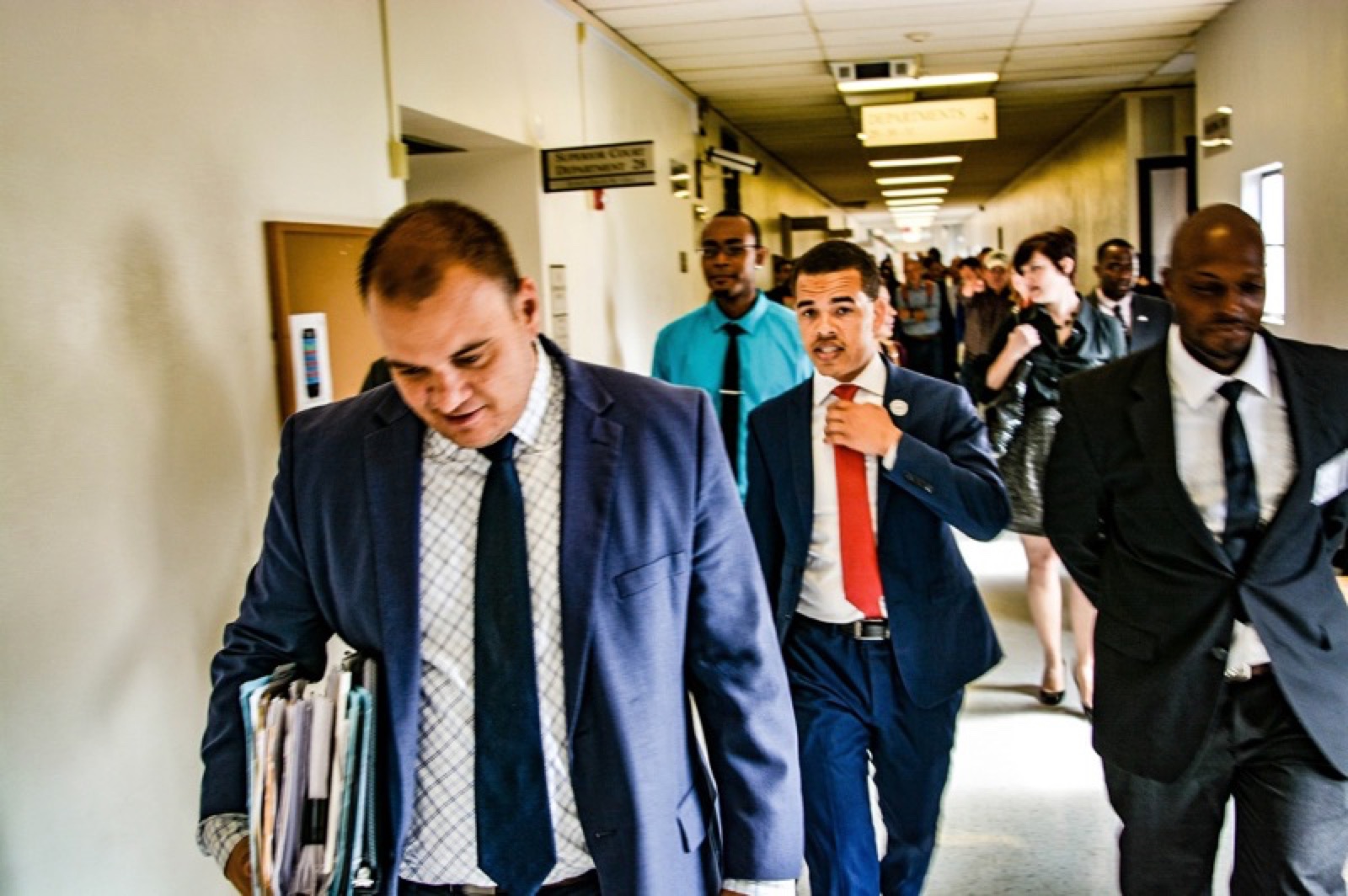 San Diego criminal defense attorney Marc Kohnen leaving court after winning a not-guilty verdict